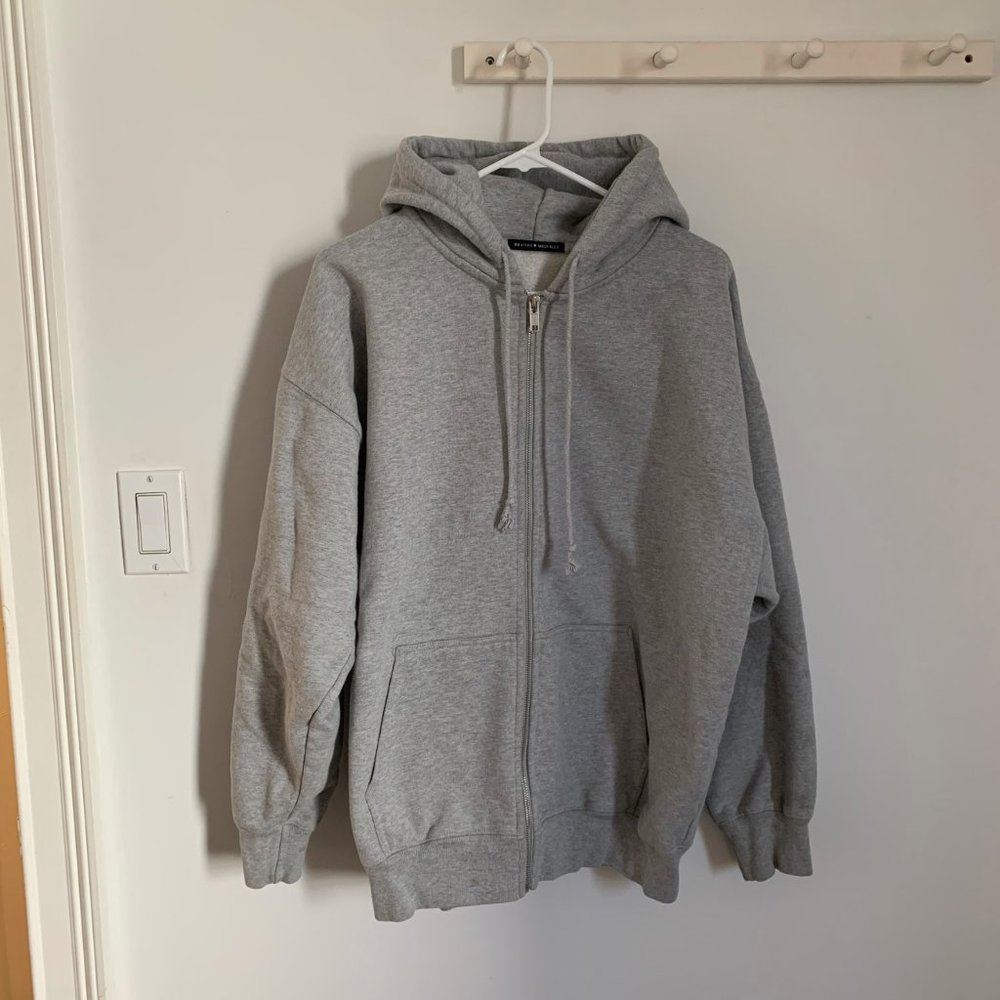 Brandy Melville Christie Grey Zip Up Hoodie